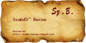 Szabó Becse névjegykártya